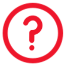 un cercle rouge avec un point d'interrogation